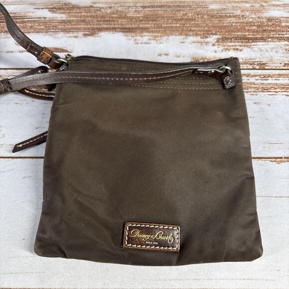 Dooney & Bourke Brown Nylon Crossbody/Shoulder Bag, Leather Trim - Picture 1 of 4